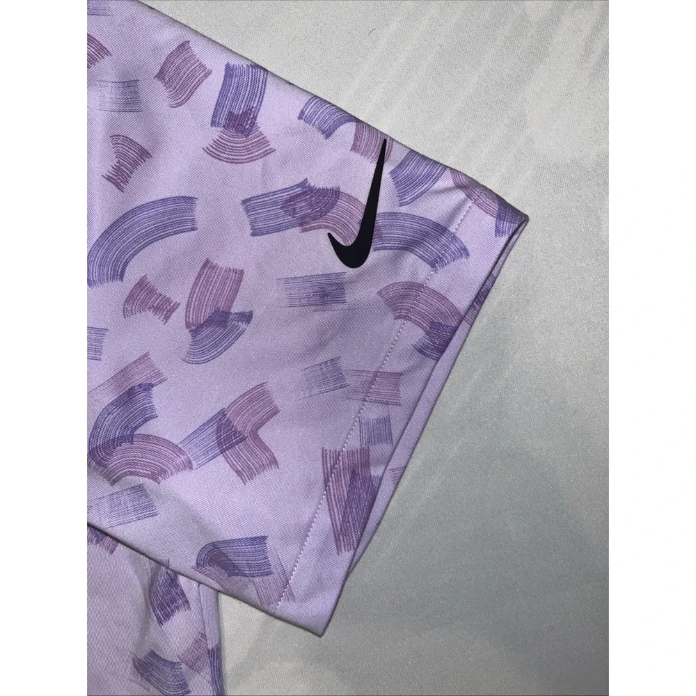 Nike Polo Shirt Mens L Lilac Brushstroke Dri-FIT Golf Performance FD5739-512